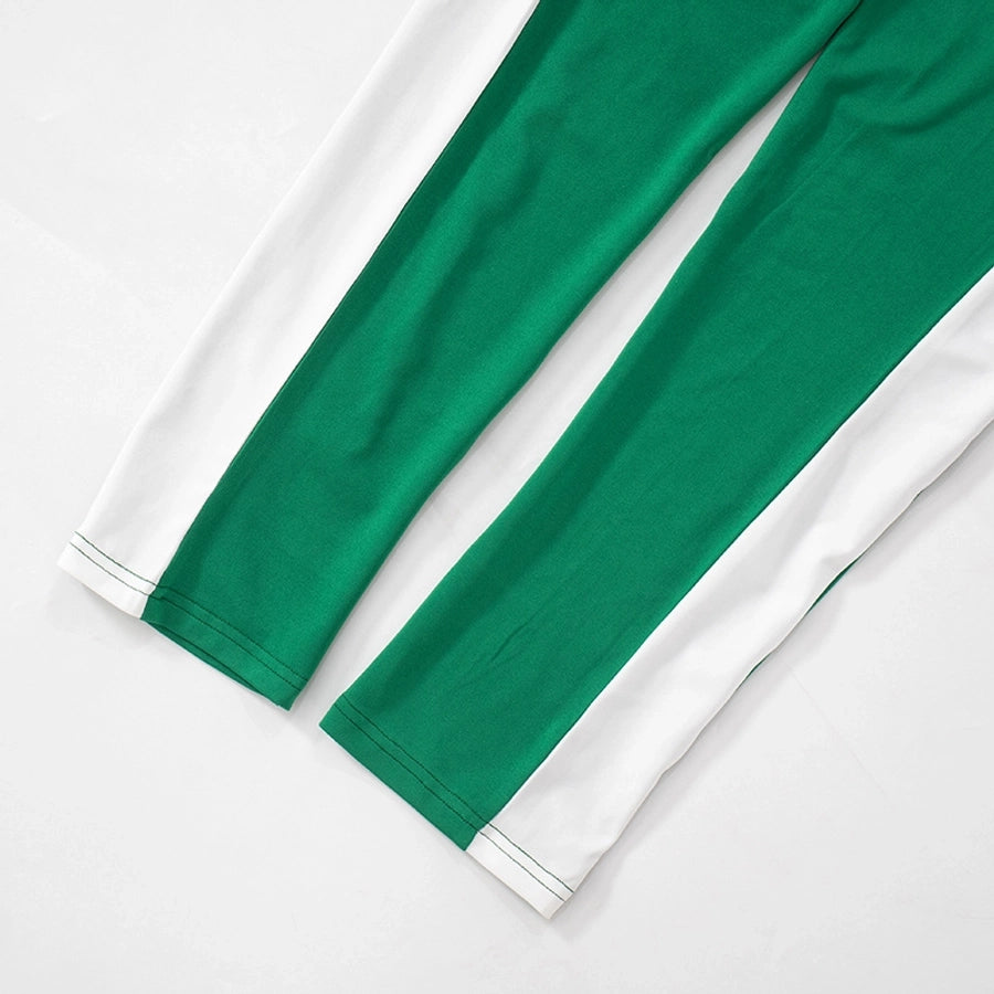 Gym Park Women's Casual Contrast Binding Polyester Pants Sets Pants Sets