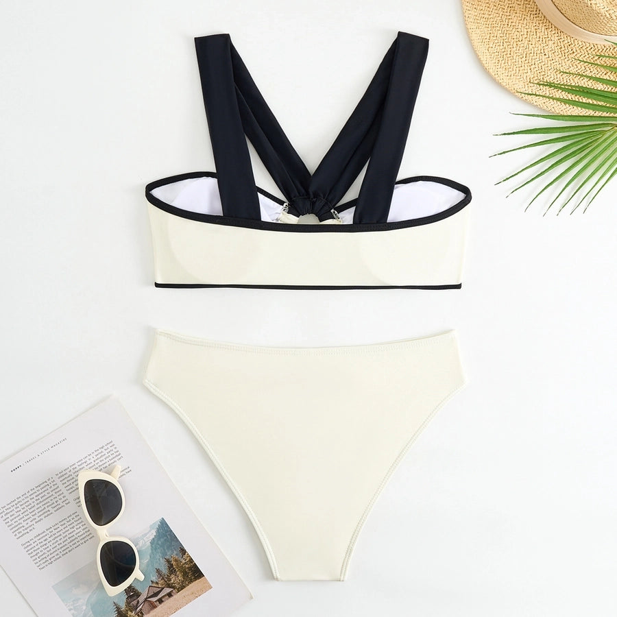 Women's Multicolor 2 Pieces Set Bikinis Swimwear