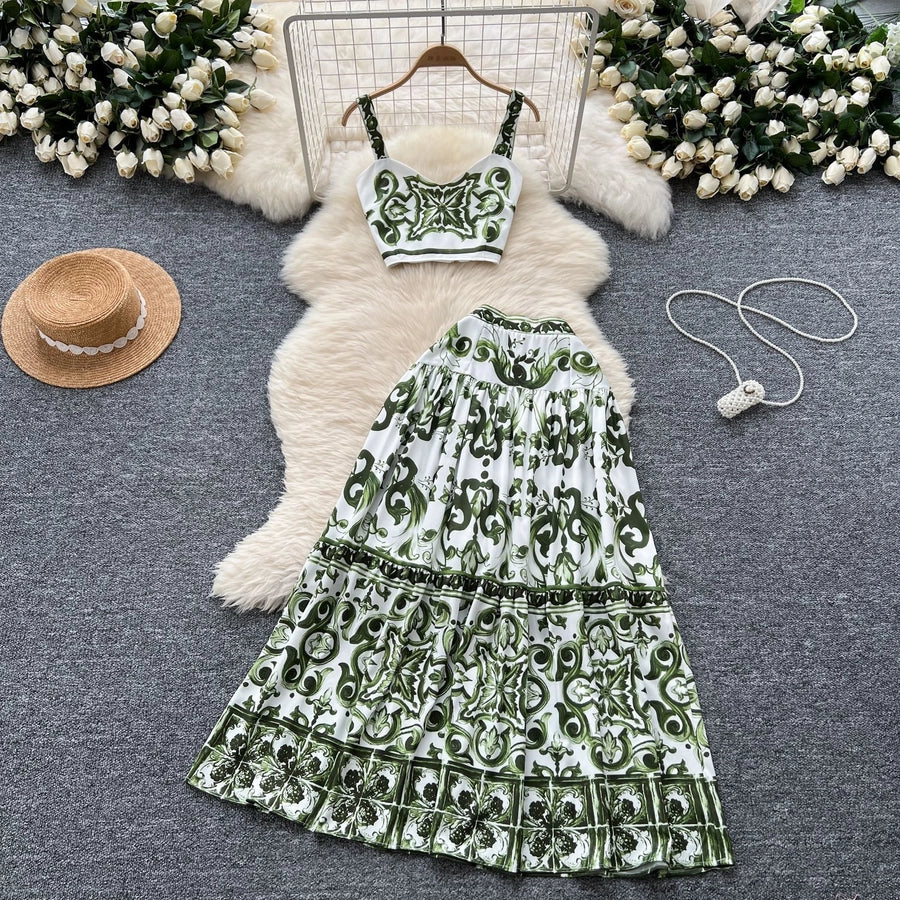 Daily Women's Vacation Printing Polyester Skirt Sets Skirt Sets