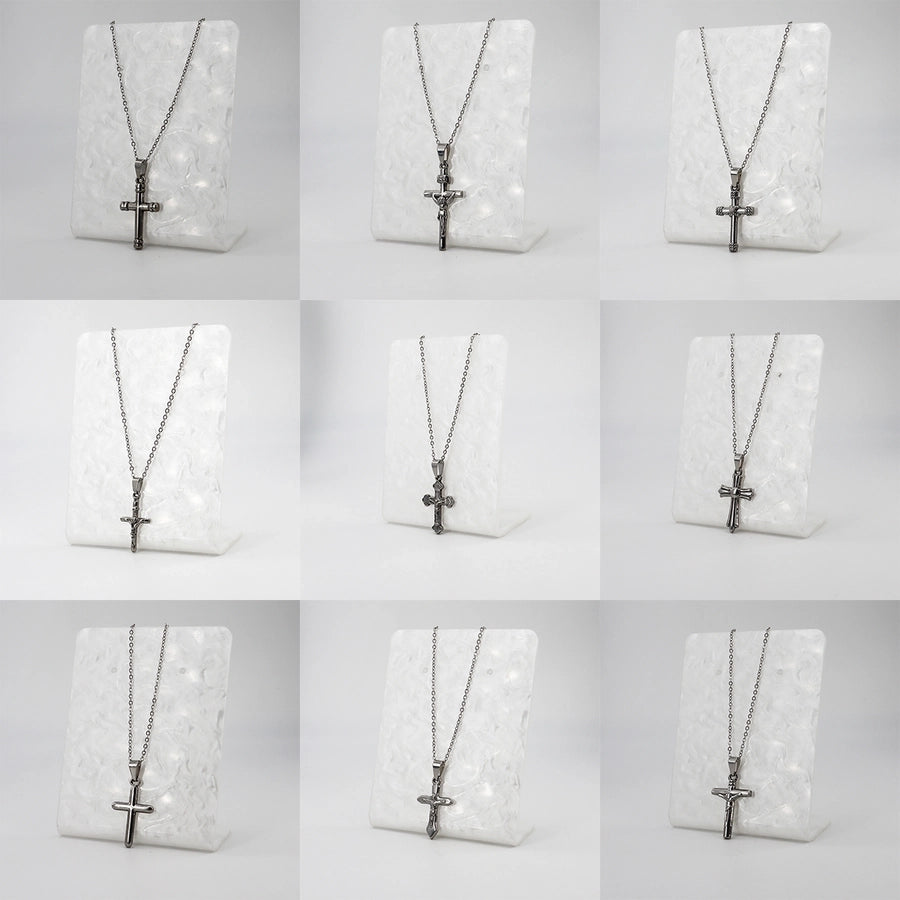 Jewelry Casual Vintage Style Cross 304 Stainless Steel Handmade Pendant Necklace
