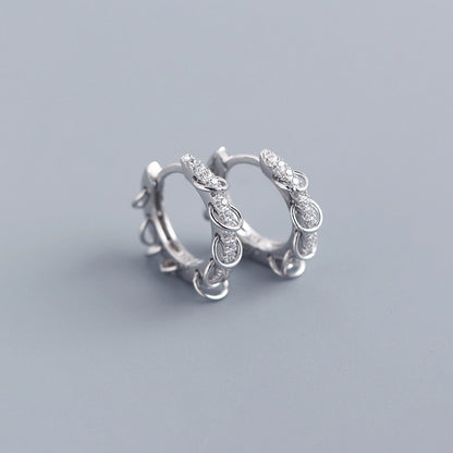 New s925 sterling silver earrings women's Korean-style diamond-embedded gold-plated   internet celebrity earrings simple ear buckle live broadcast