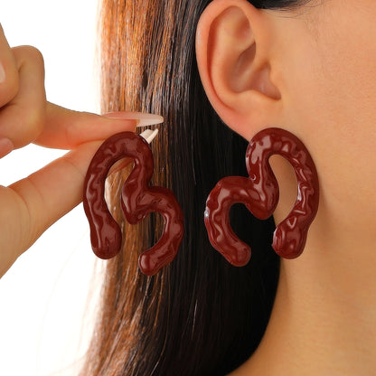 1 Pair Classic Style Geometric Plating Alloy Resin Iron Drop Earrings Ear Studs
