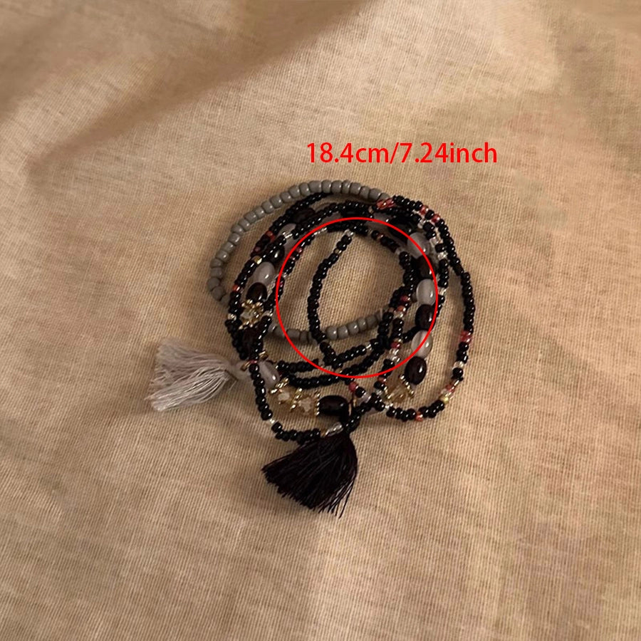 Bohemian Round Elastic string Glass Seed Bead Beaded Bracelets