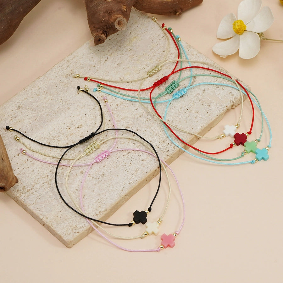 Bohemian Cross Resin Wax line  String Bracelets