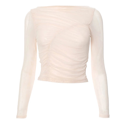 Women's T-shirt Long Sleeve Blouses Streetwear Solid Color
