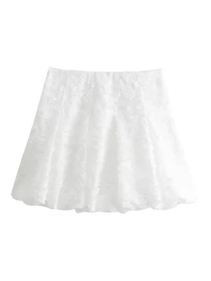 Summer Casual Solid Color Polyester Above Knee Skirts