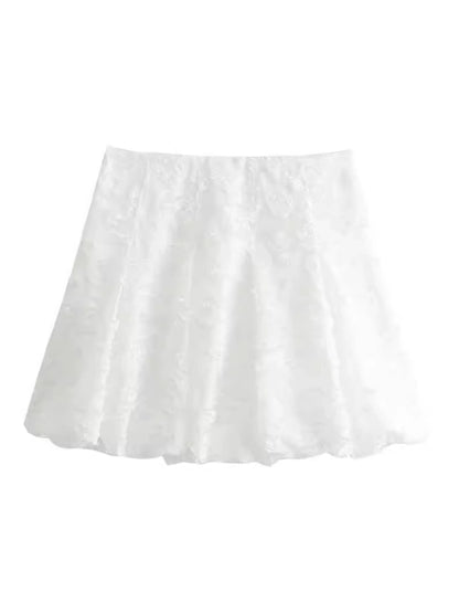 Summer Casual Solid Color Polyester Above Knee Skirts