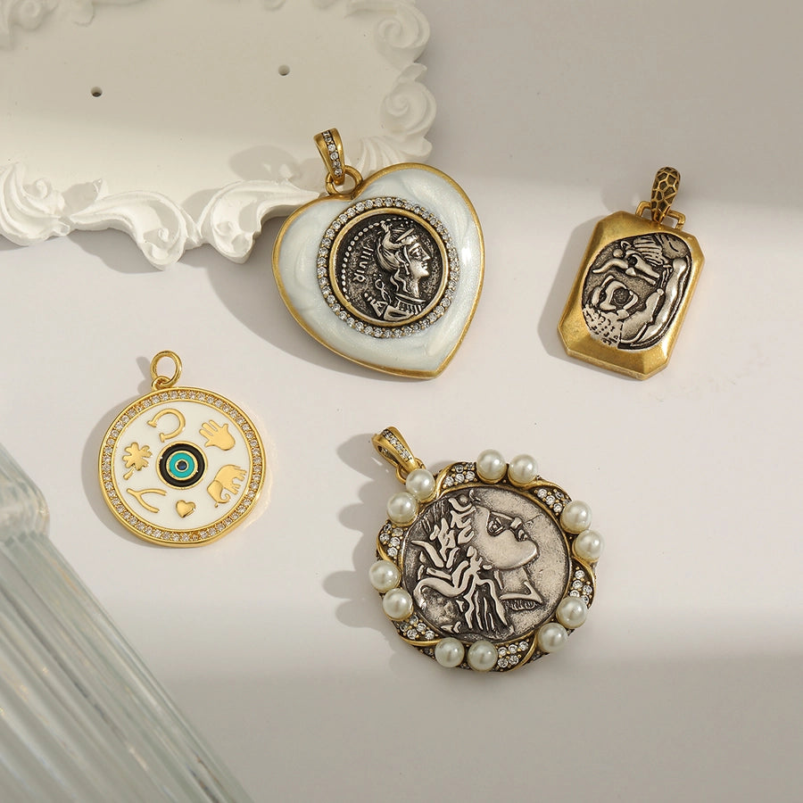 1 Piece Hole 1~1.9mm Copper 18K Gold Plated Heart Shape Polished Pendant Chain Jewelry Accessories