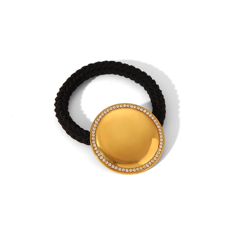 Women's Chinoiserie Fitness Exaggerated Geometric 304 Stainless Steel Elastic Band Polishing Plating Hair Tie