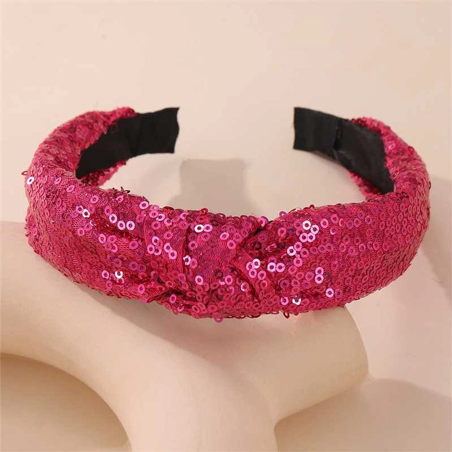 Women's Sweet Simple Style Colorful Solid Color Polyester Sequins Hair Band
