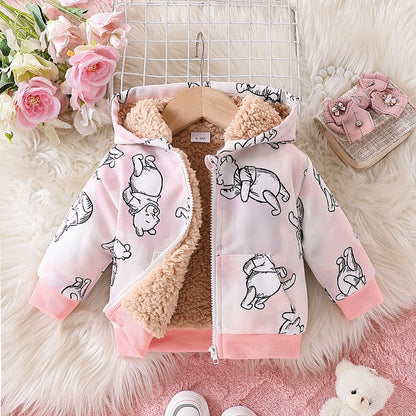 Cute Cartoon Polyester Girls Outerwear