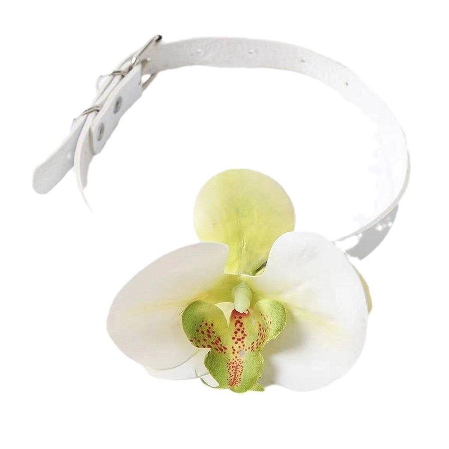 Sweet Simple Style Flower Pu Leather  Choker