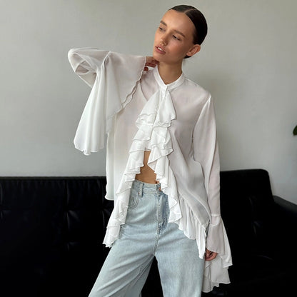 Women's Blouse Long Sleeve Blouses Vacation Simple Style Solid Color