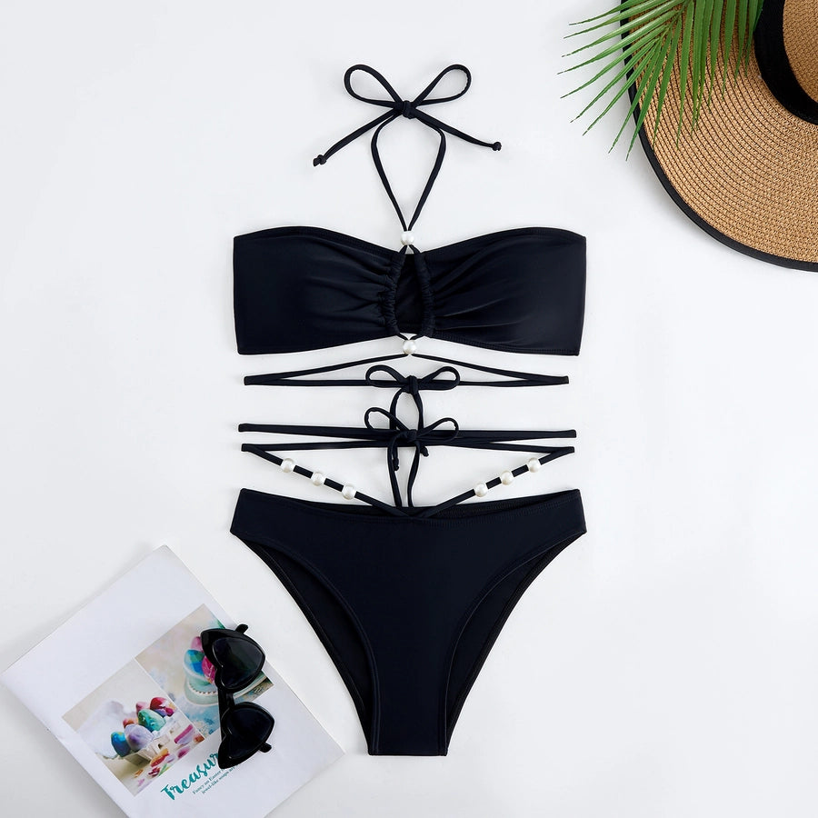 Women's Sexy Solid Color 2 Pieces Bikinis Swimwear