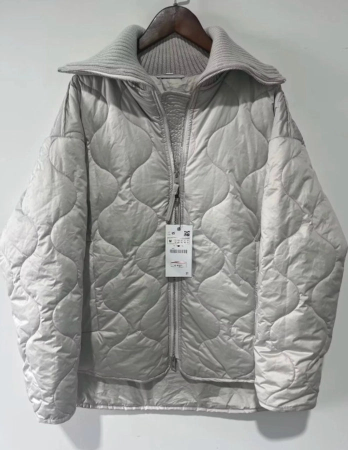 Women's Simple Style Classic Style Solid Color Zipper Coat cotton clothes