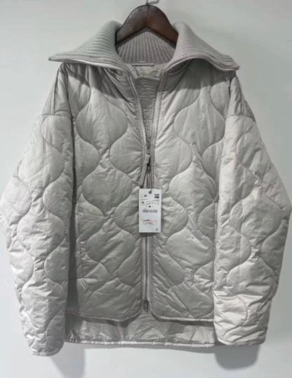 Women's Simple Style Classic Style Solid Color Zipper Coat cotton clothes