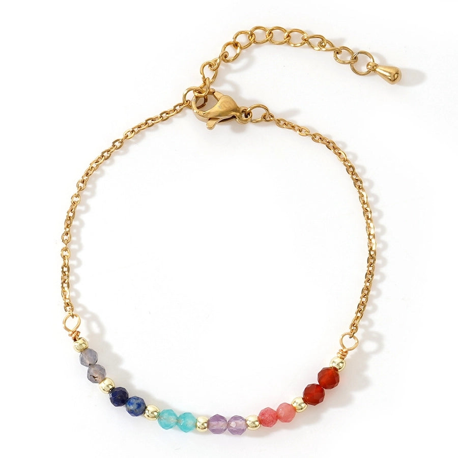 Bohemian Round natural stone Copper cable chain String Bracelets