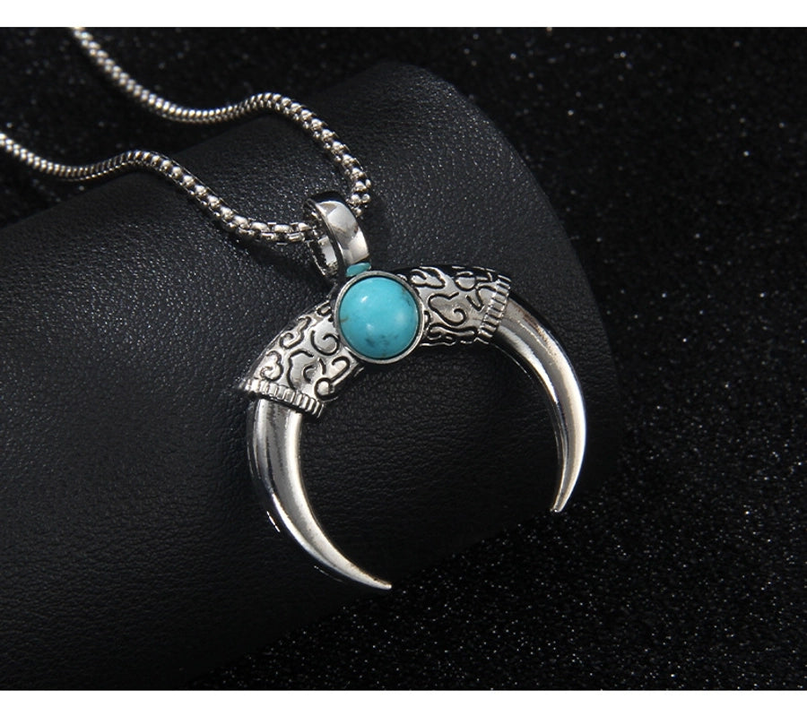 Hip-Hop Vintage Style Devil's Eye Horns 201 Stainless Steel Alloy Plating Unisex Pendant Necklace
