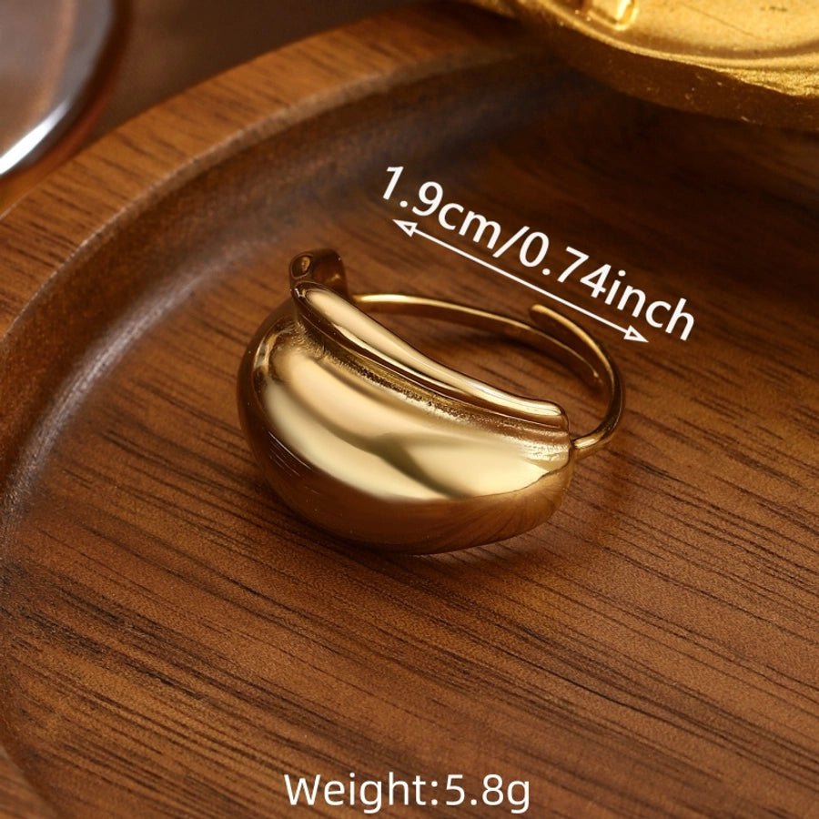 Jewelry Elegant Classical Vintage Style Geometric Water Droplets 316L Stainless Steel  Titanium Steel Wide Band Rings Open Rings