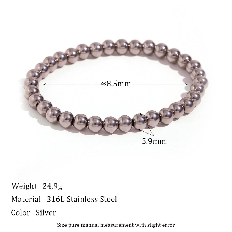 Fashion Round 304 Stainless Steel 18K Gold Plated Bracelets In Bulk
