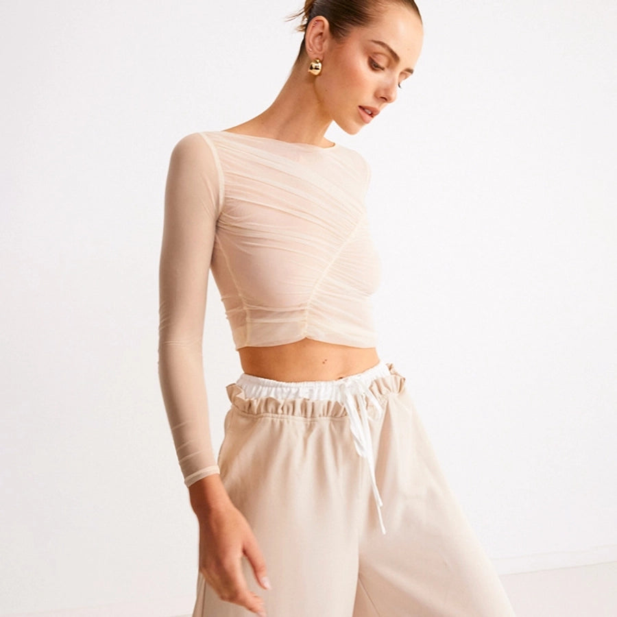 Women's T-shirt Long Sleeve Blouses Streetwear Solid Color