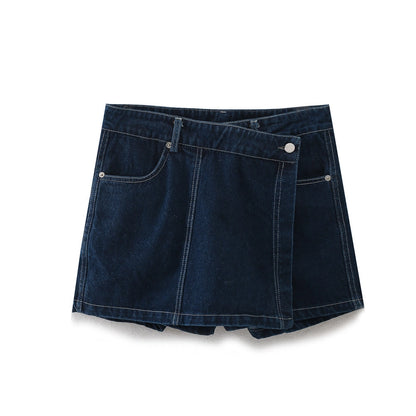 Daily Women's Simple Style Classic Style Solid Color Denim Pocket Skirt Sets Skirt Sets
