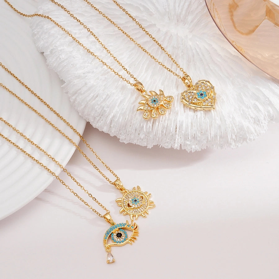 Jewelry Lady Sexy Shiny Eye 304 Stainless Steel Copper Necklace