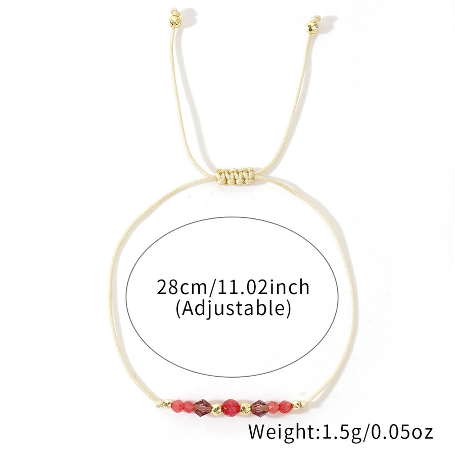 Casual Rhombus Semi-precious stone rope Woven Chain String Bracelets