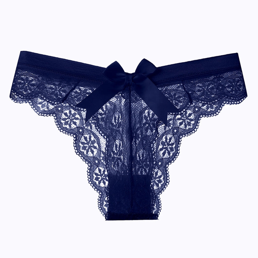 Bow Knot Seamless Lace Low Waist Panties