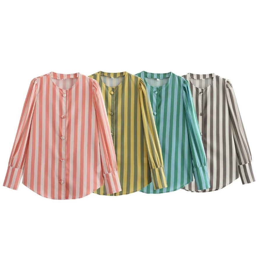 Women's Blouse Long Sleeve Blouses Vacation Simple Style Multicolor