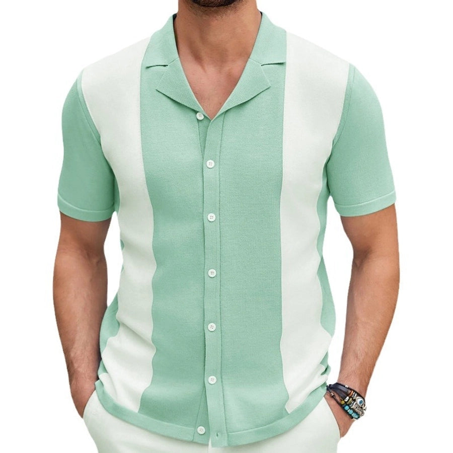 men's cardigan sweater men's sexy shirt lapel business casual woolen  shirt SY0164