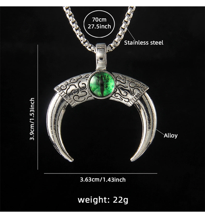 Hip-Hop Vintage Style Devil's Eye Horns 201 Stainless Steel Alloy Plating Unisex Pendant Necklace