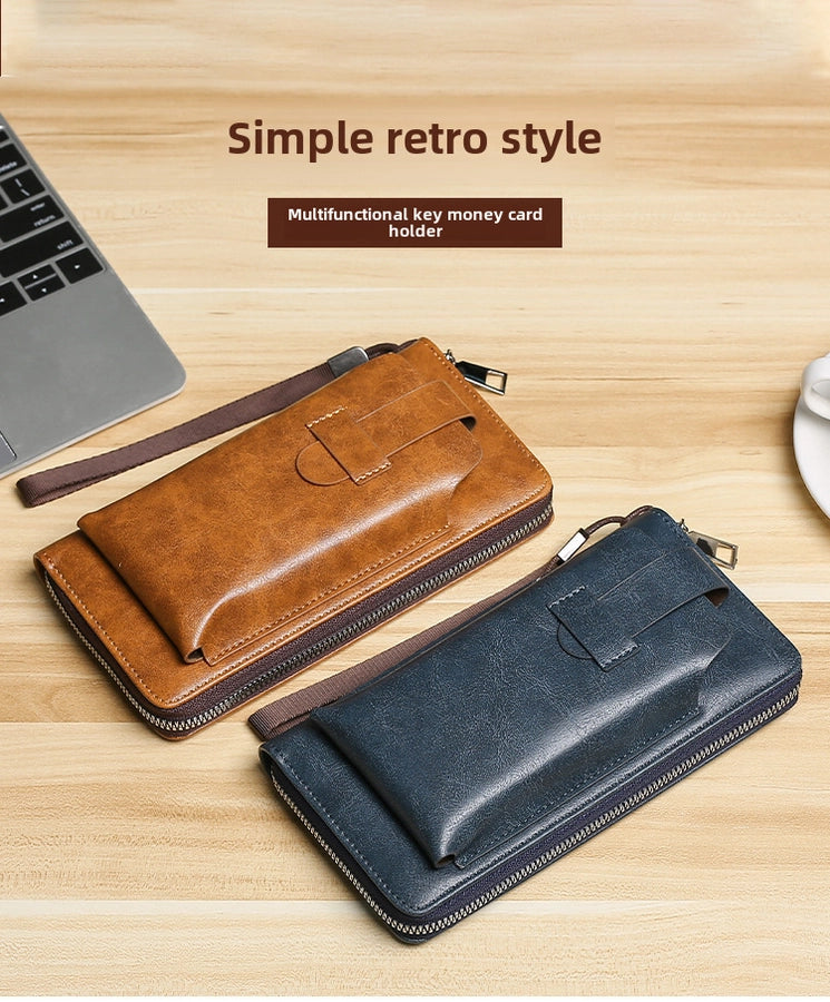 Men's wallet long new wallet multi-card wallet men's business zipper multi-functional mobile phone bag  direct sales