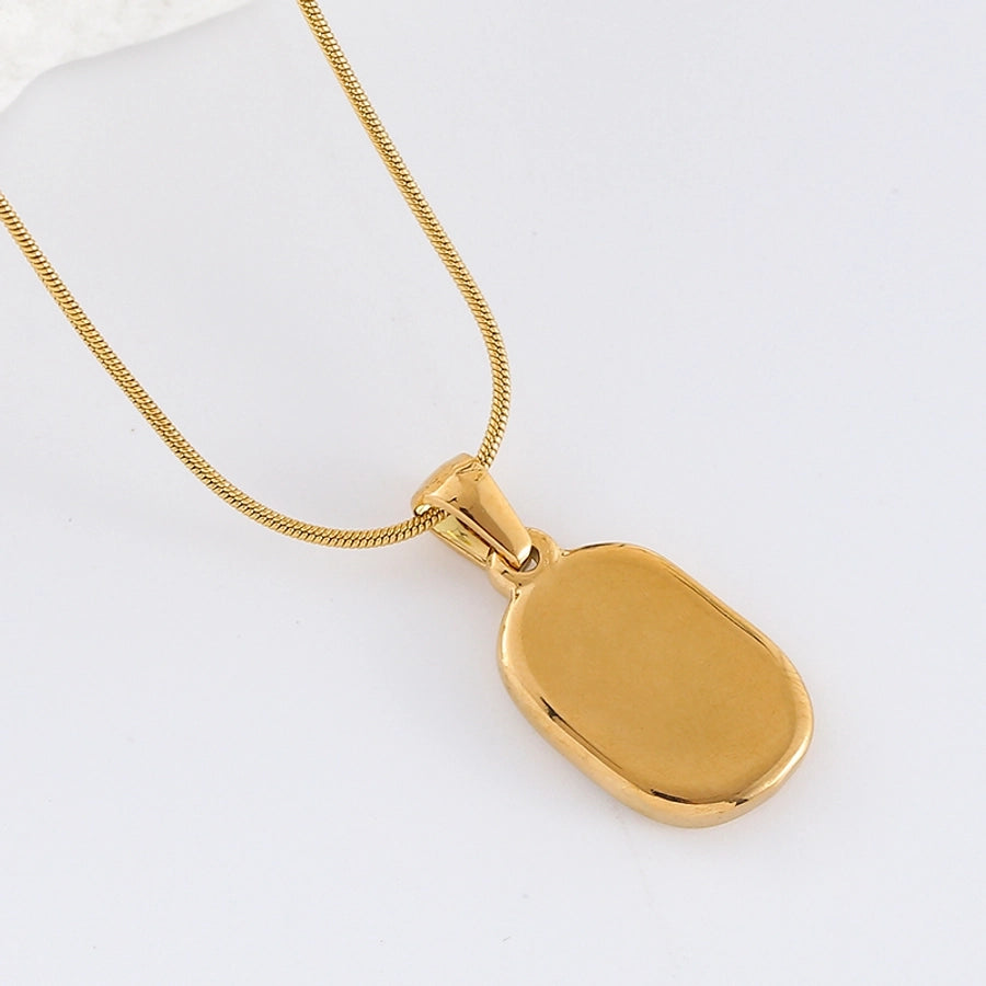 Jewelry Casual Elegant Classic Style Square Tulip 304 Stainless Steel Pendant Necklace