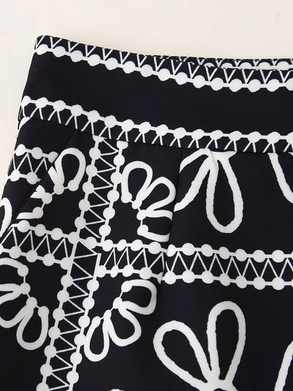Daily Women's Streetwear Printing Polyester Printing Shorts Sets Shorts Sets