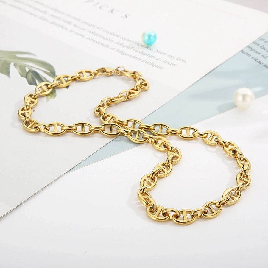 Jewelry Elegant Square Heart Shape 304 Stainless Steel 18K Gold Plated Enamel Necklace