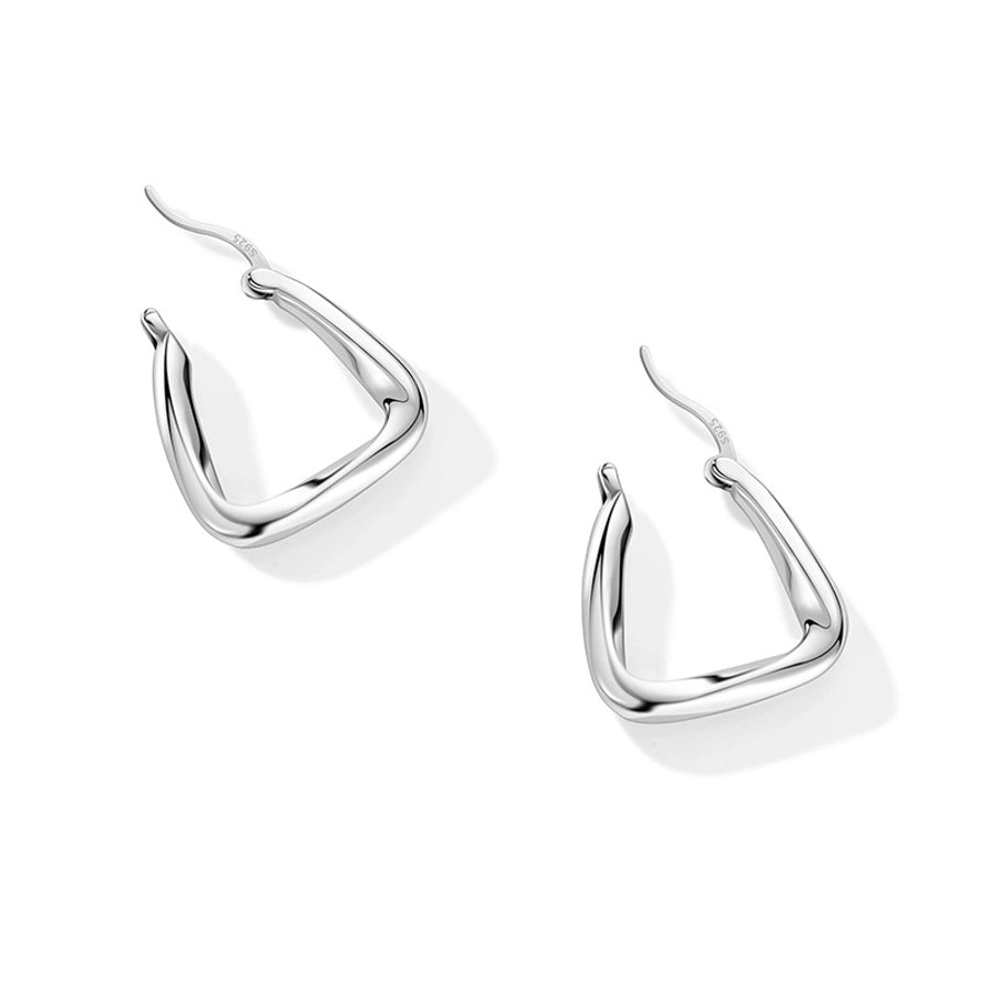 s925 Sterling Silver Square Ear Buckle New Earrings High Sense Earrings Korean Elegant Internet Popular Earrings Women's New Earrings