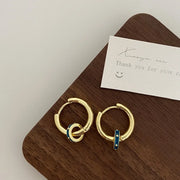 Blue Single Hoop Earrings