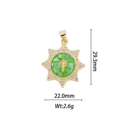 1 Piece Copper Zircon Geometric Star Pendant