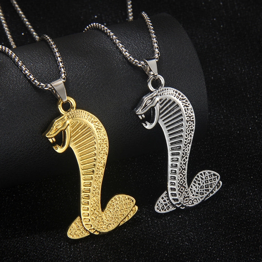 Hip-Hop Exaggerated Snake 201 Stainless Steel Alloy Unisex Pendant Necklace