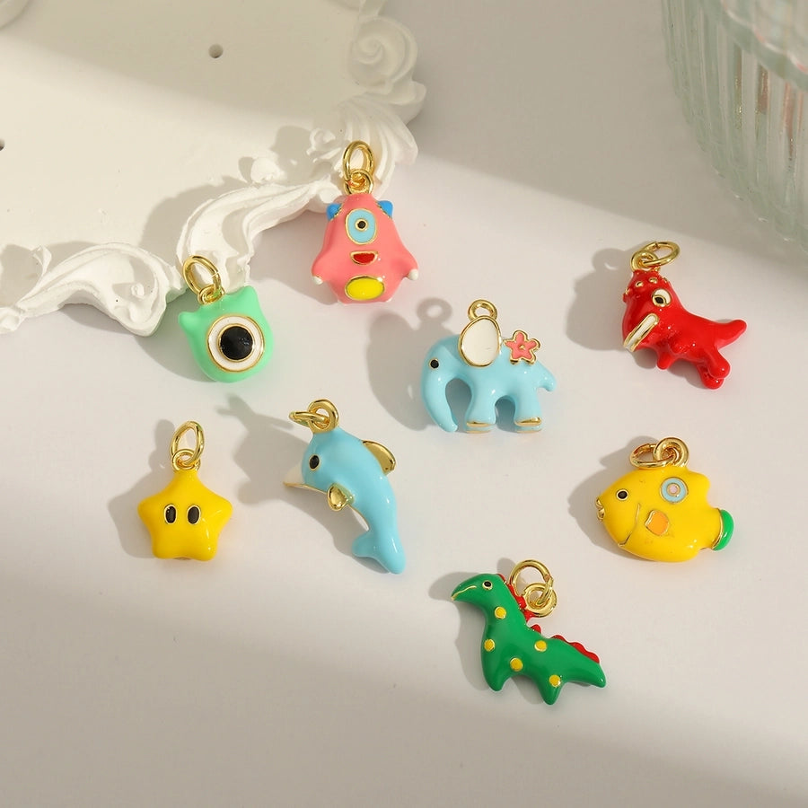 1 Piece 14.4MM Hole 1~1.9mm Copper 18K Gold Plated Animal Polished Pendant Chain Jewelry Accessories