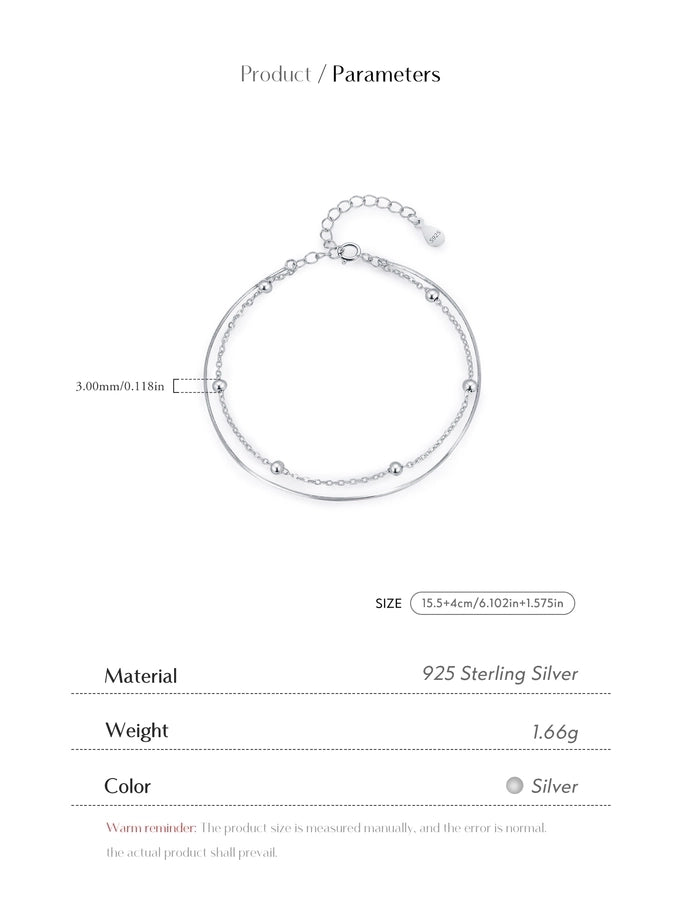 925 Sterling Silver cable chain snake chain Bracelets IG Style Commute Korean Style