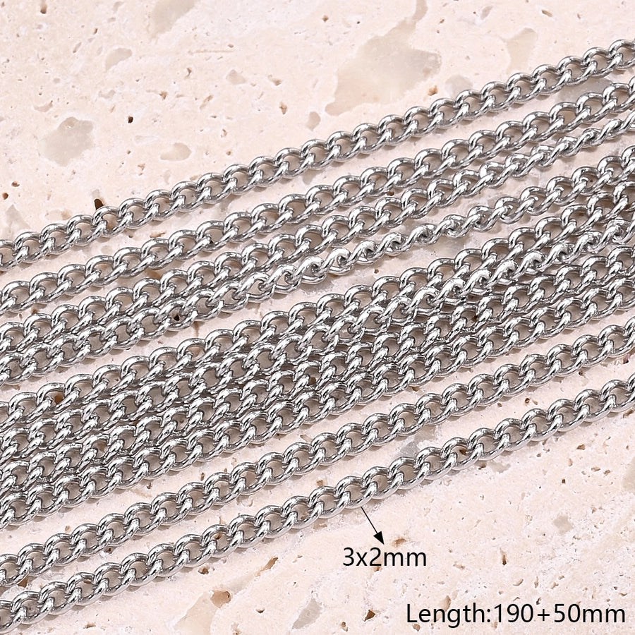 10 Strands/Package 304 Stainless Steel cable chain Belcher Chain figaro chain Polished Length: 170 50mm Length: 190 50mm Length: 200 50mm Jewelry Accessories