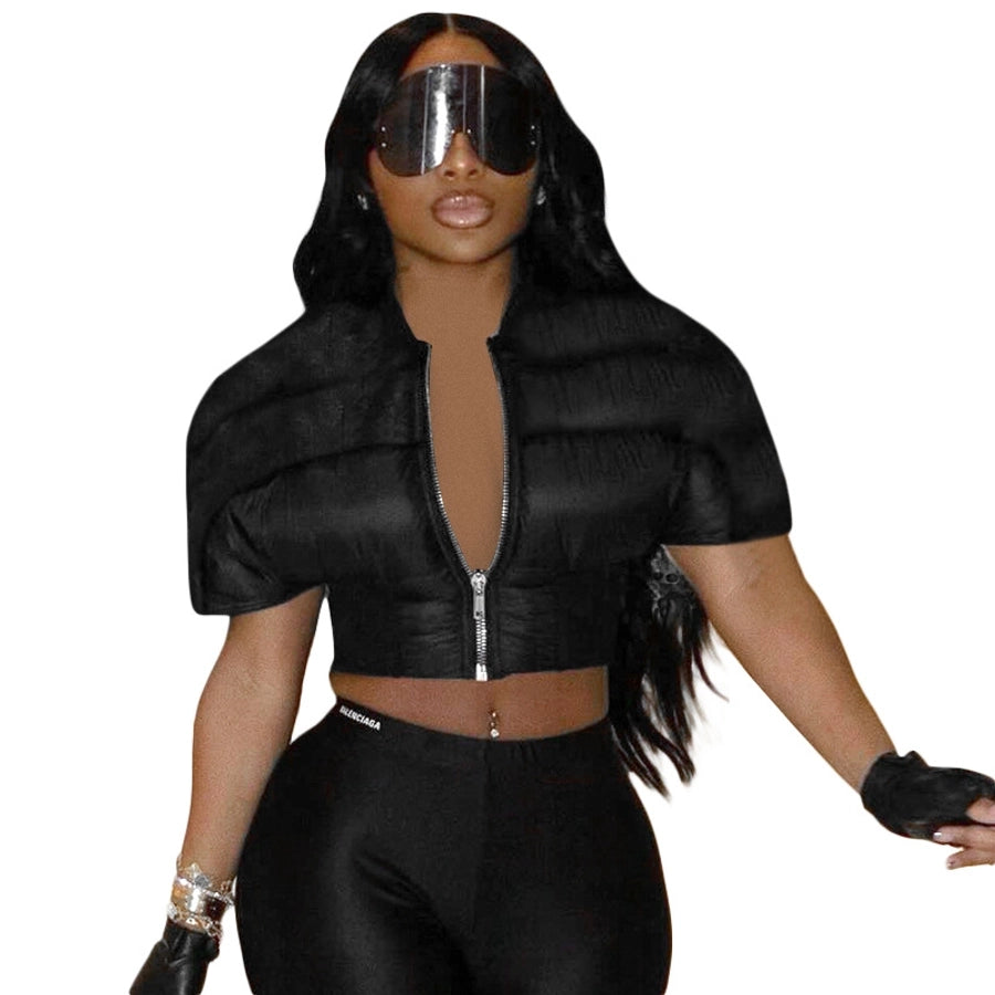 Women's Streetwear Solid Color Zipper Coat