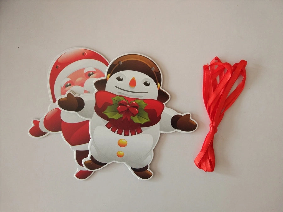 Christmas Paper Flag Christmas Window Hotel Scene Decoration Flag  Santa Claus Flag