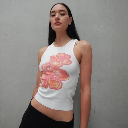 Women's T-shirt Sleeveless Tank Tops Vacation Simple Style Flower