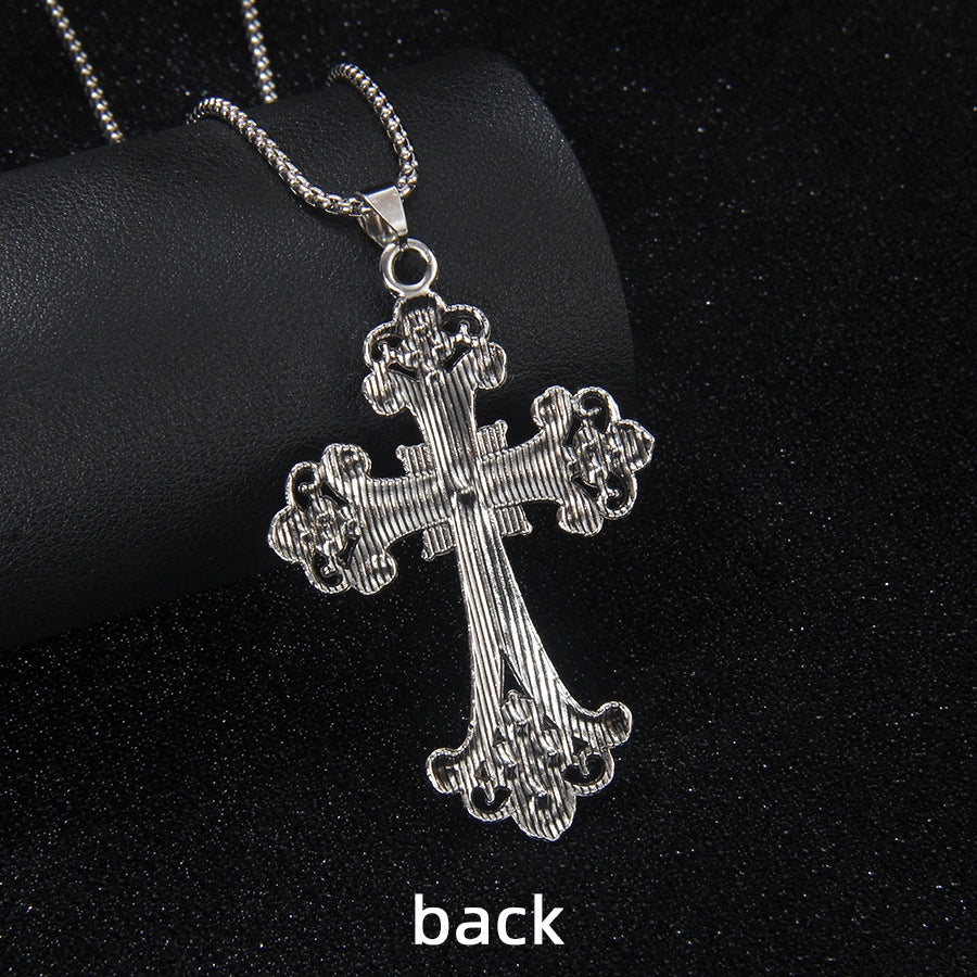 Hip-Hop Vintage Style Cross 201 Stainless Steel Alloy Plating Unisex Pendant Necklace