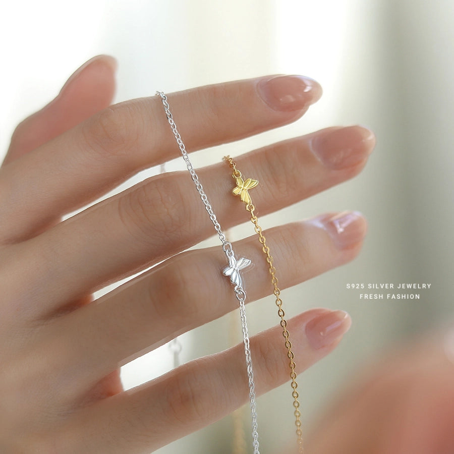 S999 Silver cable chain Bracelets Casual