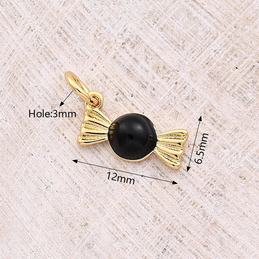 1 Pc/Package 12x6.5mm Hole 3~3.9mm Copper 18K Gold Plated Candy Polished Pendant Jewelry Accessories
