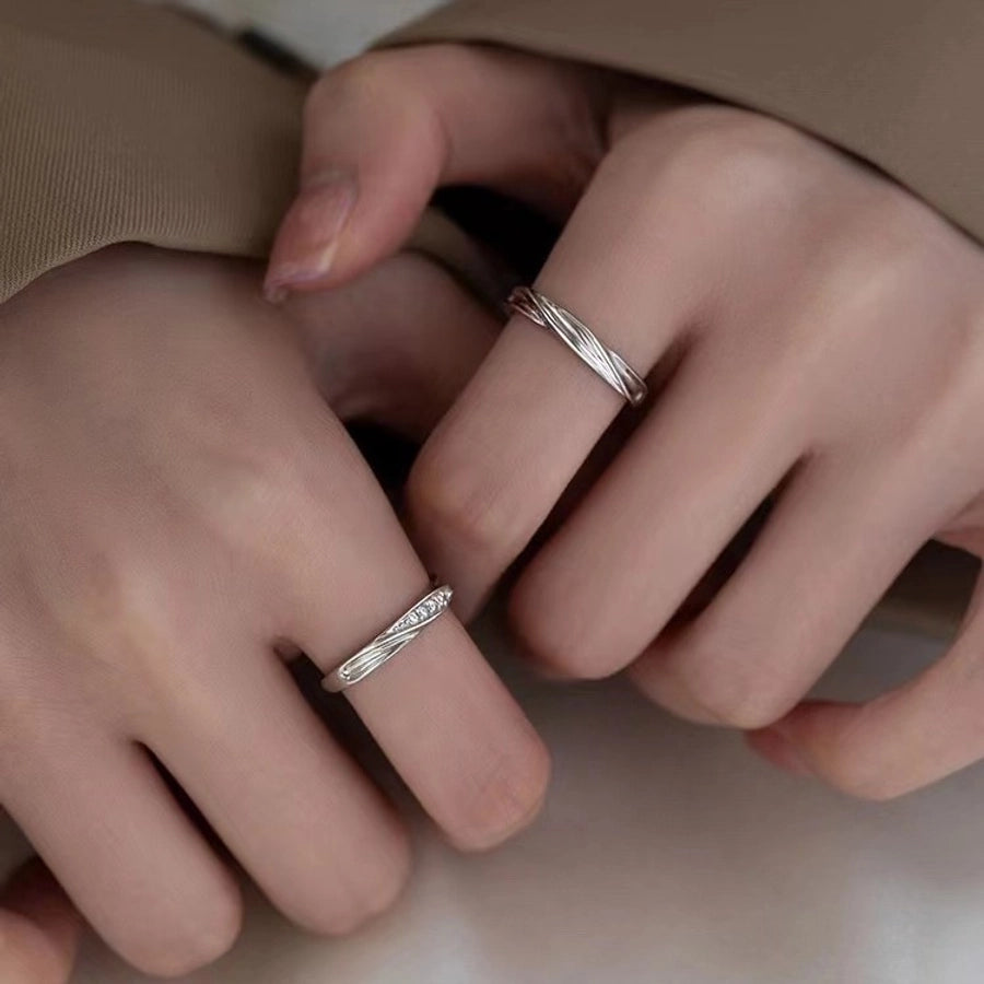 s925 Sterling Silver Mobius Couple Ring Fashion Personality Niche Design Plain Ring Ring